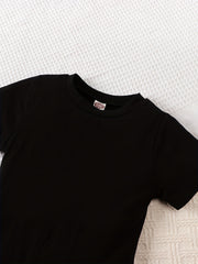 Girls Bodycon Short Sleeve Dress Soft Comfy Casual Dresses