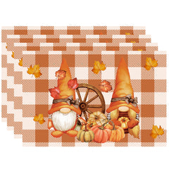 4pcs Colorful Halloween Autumn Pumpkin Placemats Heat Insulation Table Mat