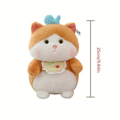 Orange Tabby Kitty Plush Toy with Fishing Habit Soft Stuffed Cat Doll 24