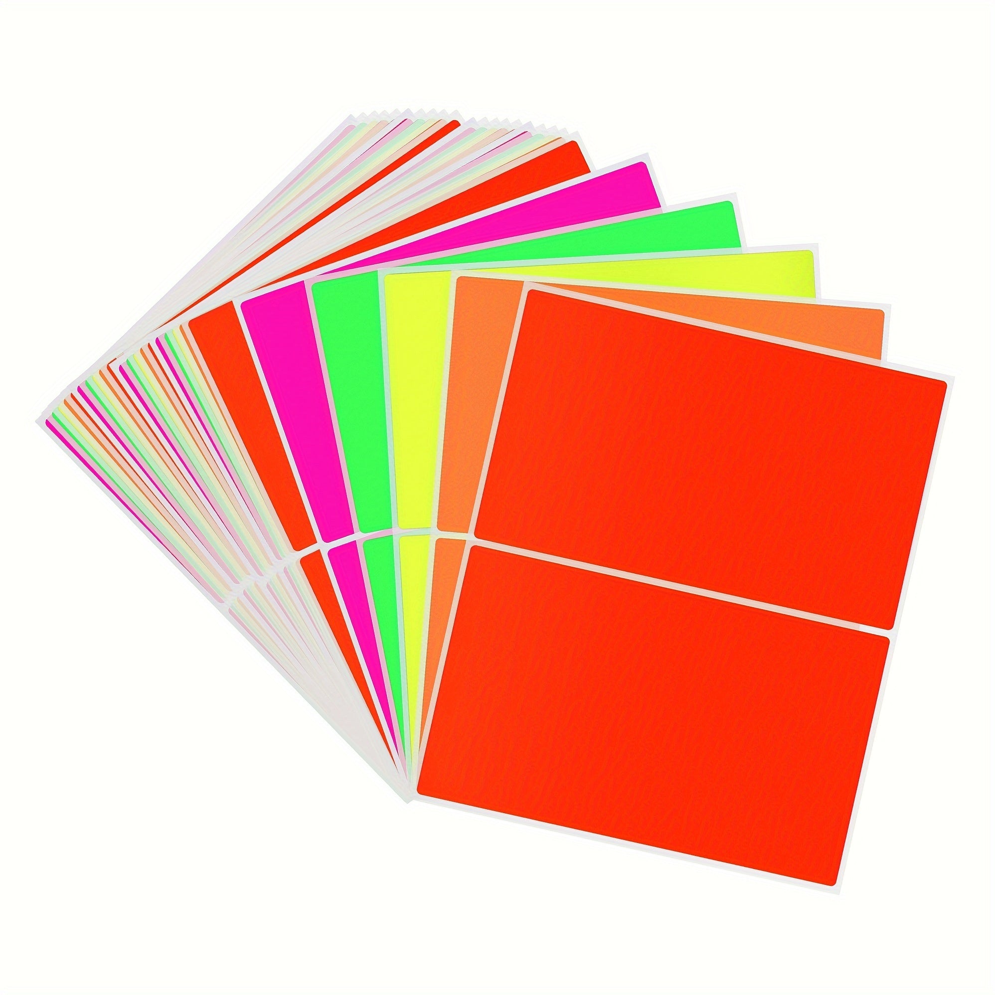 50psc 5 08 X 7 62 Cm Rectangular Inventory Labels 5 Colors