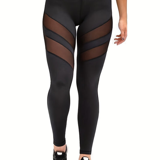  Mesh Waistband High Rise Yoga Leggings