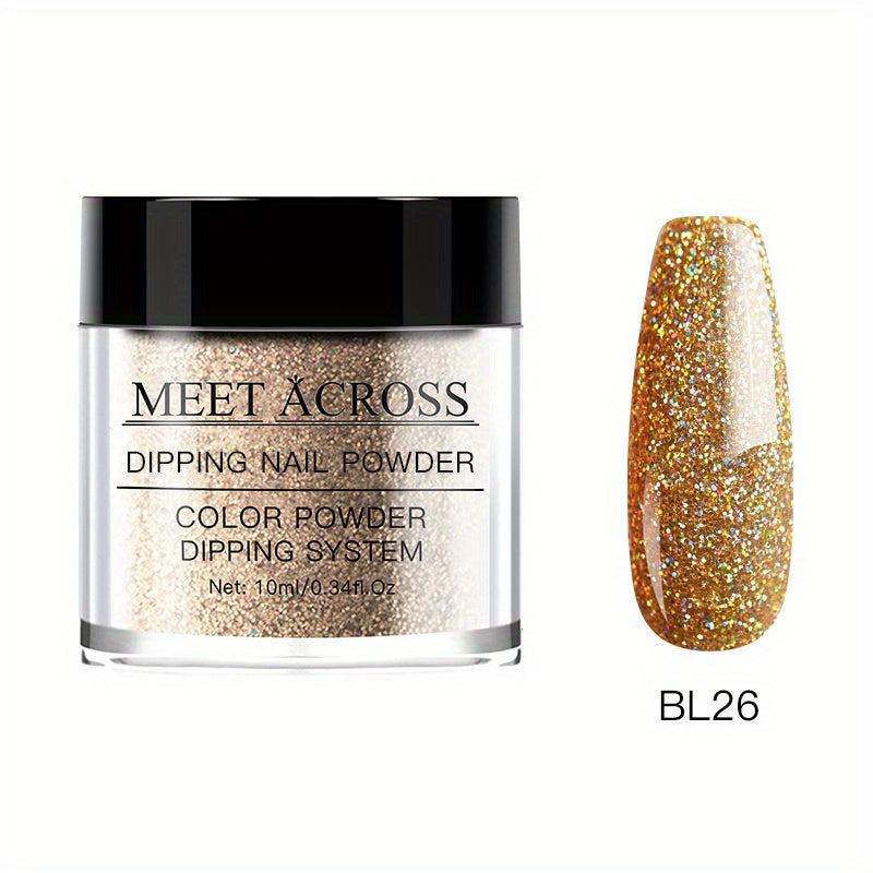 7 Colors Glitter Nails Dip Powder Kit for French Nails DIY Home Salon