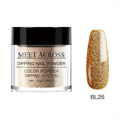 7 Colors Glitter Nails Dip Powder Kit for French Nails DIY Home Salon