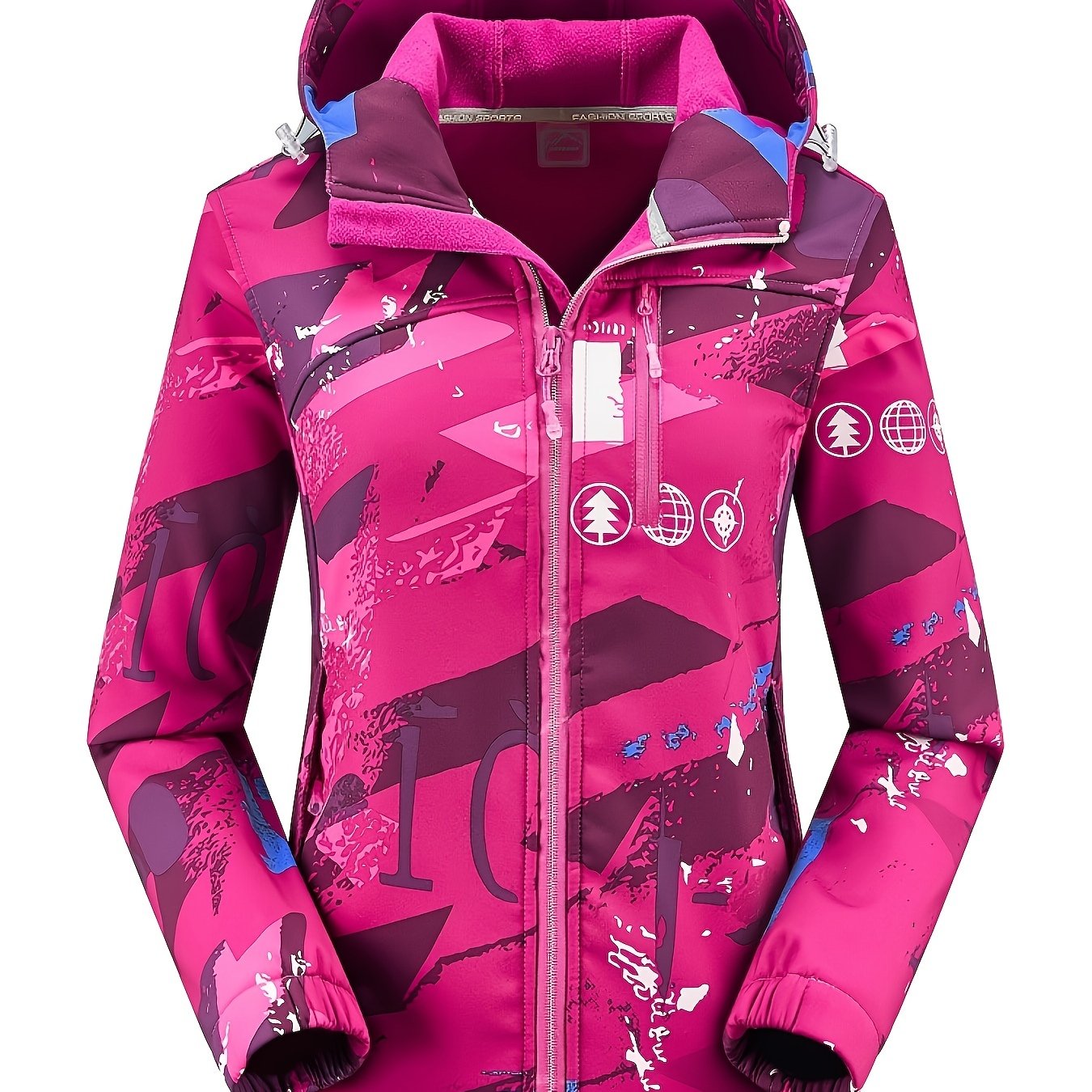 Outdoor Soft Shell Hooded Jacket - Waterproof, Windproof, Fleece Lined