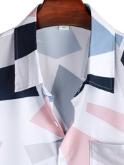 Men's Triangle Pattern Short Sleeve T-shirt - Summer Casual Wear