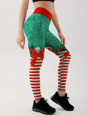 Christmas Print Yoga Pants High Stretch