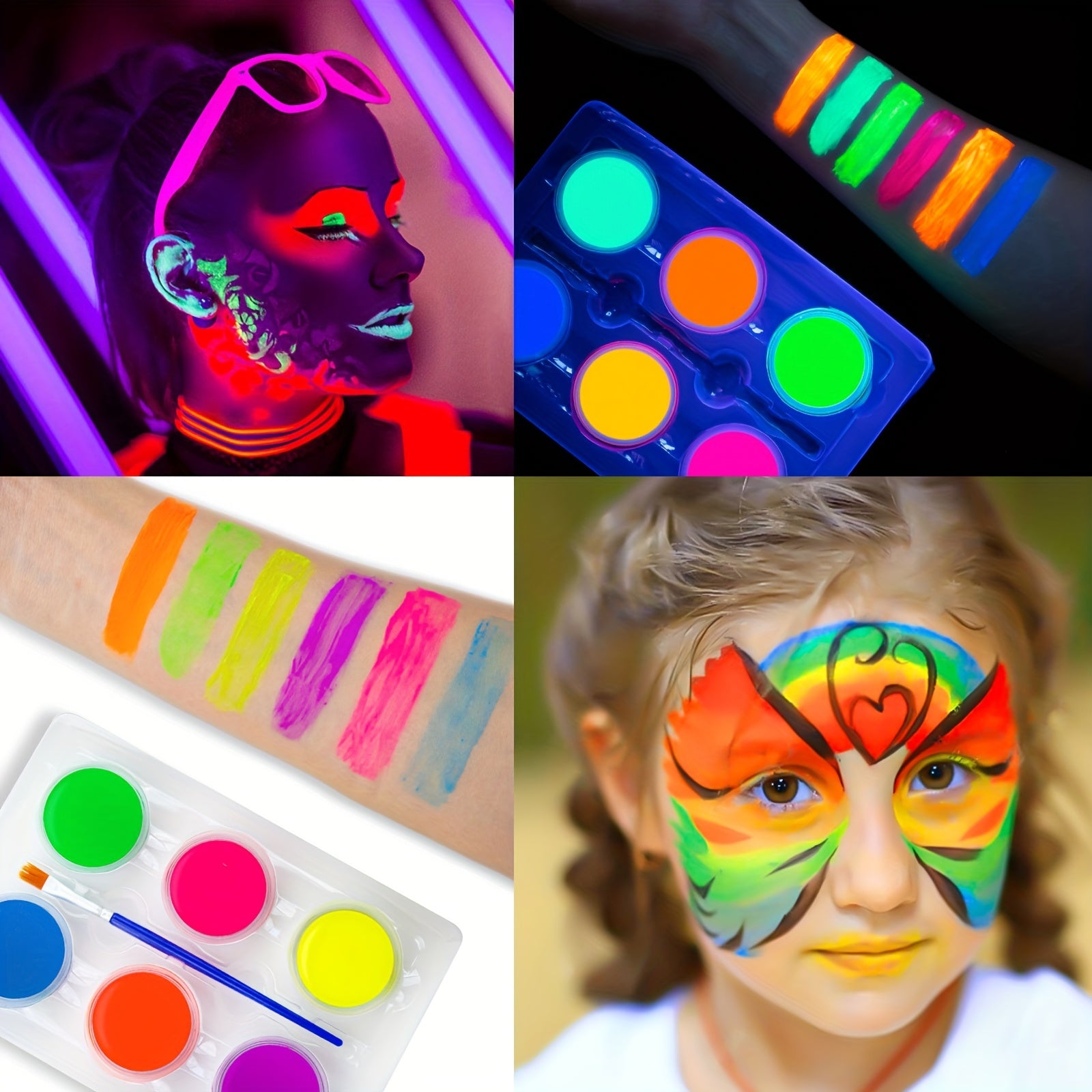 UV Water Activated Eyeliner Neon Light Glow In The Dark Face Body Paint