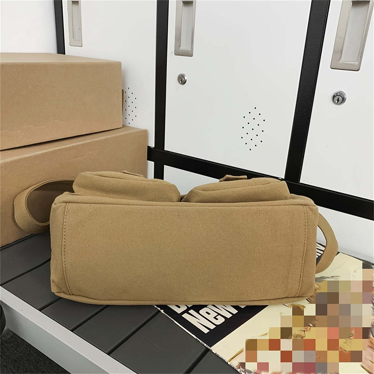 Men's Canvas Casual Messenger Bag Large Capacity Crossbody Bag