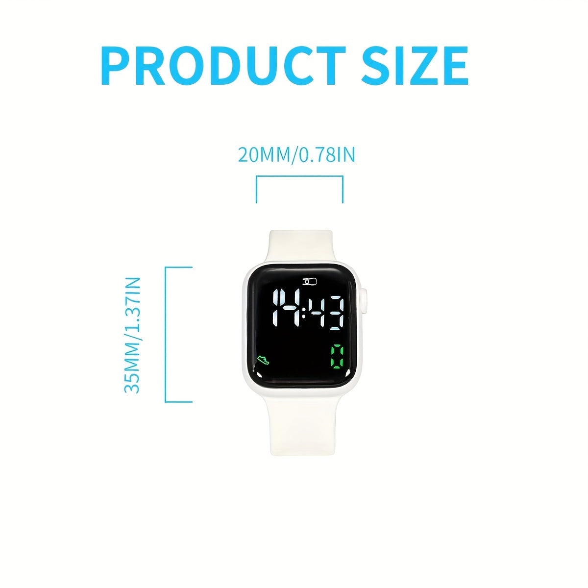 2pcs Girls Teens Pedometer LED Sports Watch