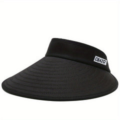 Solid Ponytail Visor Hat UV Protection Sports Beach Cap