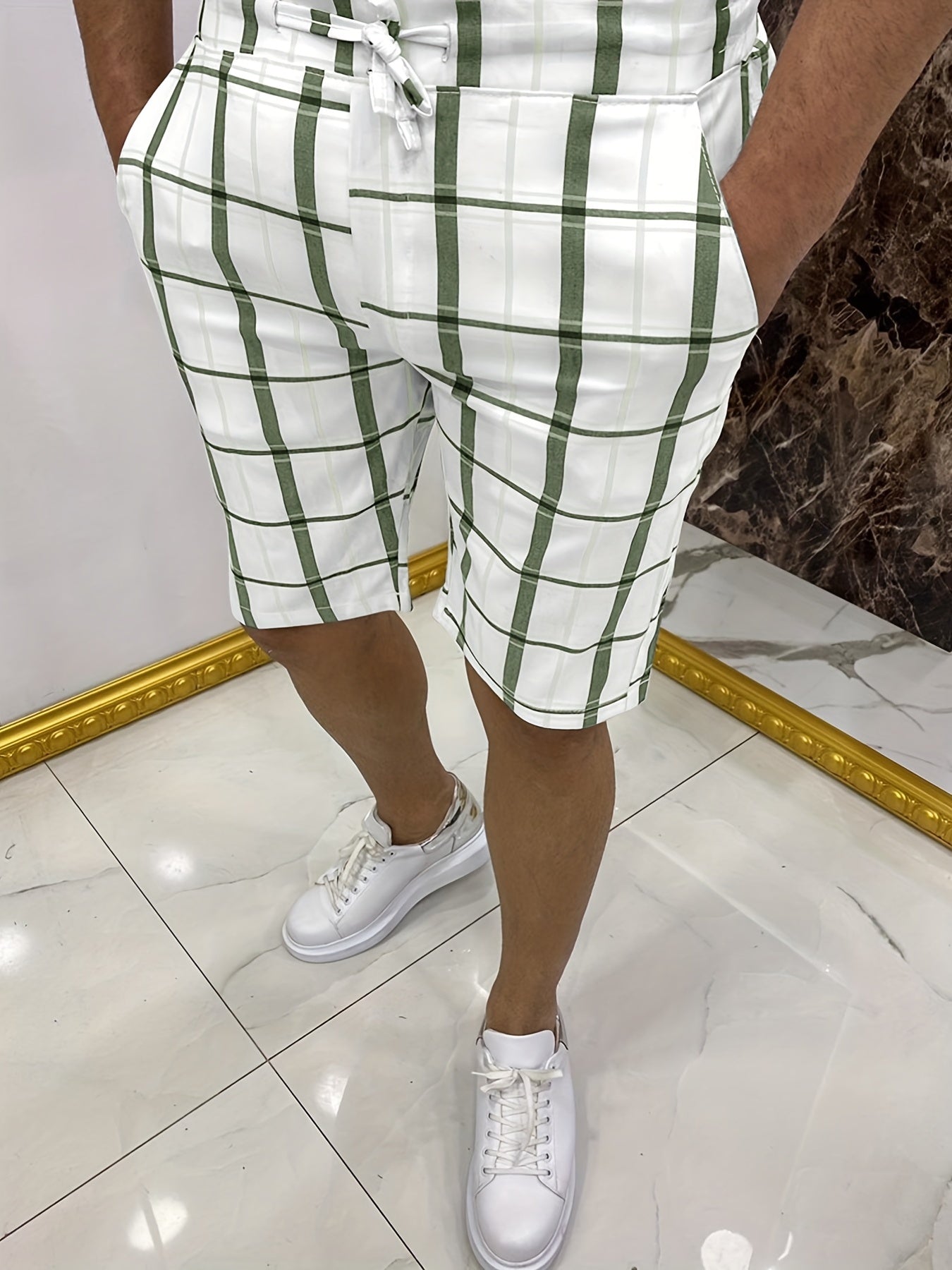 Men's Comfy Active Shorts, Stretch Waist Drawstring Shorts