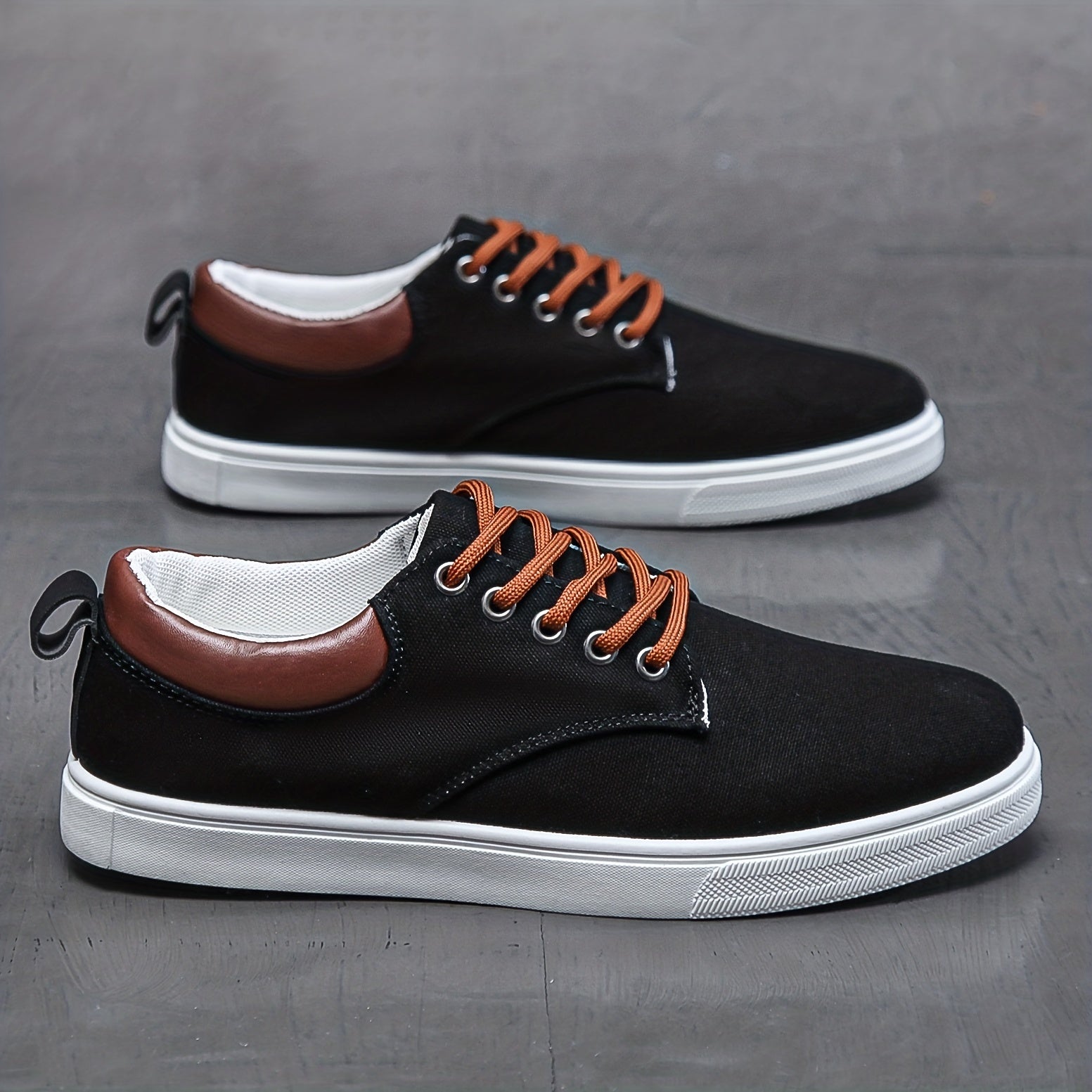 Men's Lace Up Canvas Sneakers Skate Shoes Good Grip Breathable