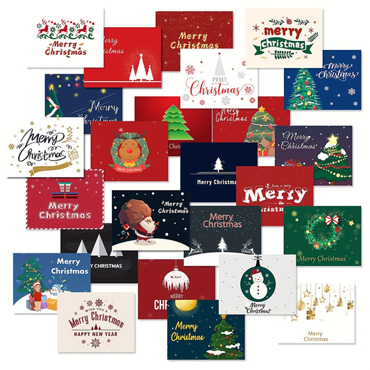 Feelfine Christmas Cards 50pcs Boxed - Modern Design - Blank Greeting Bulk