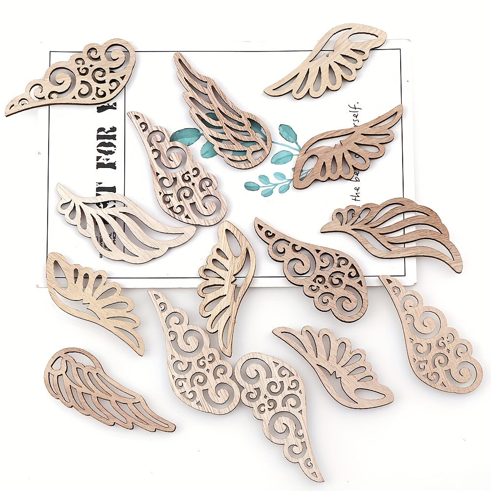 40pcs Wooden Angel Wings Cutouts DIY Hanging Pieces Crafts