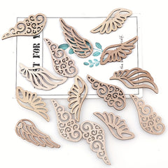 40pcs Wooden Angel Wings Cutouts DIY Hanging Pieces Crafts