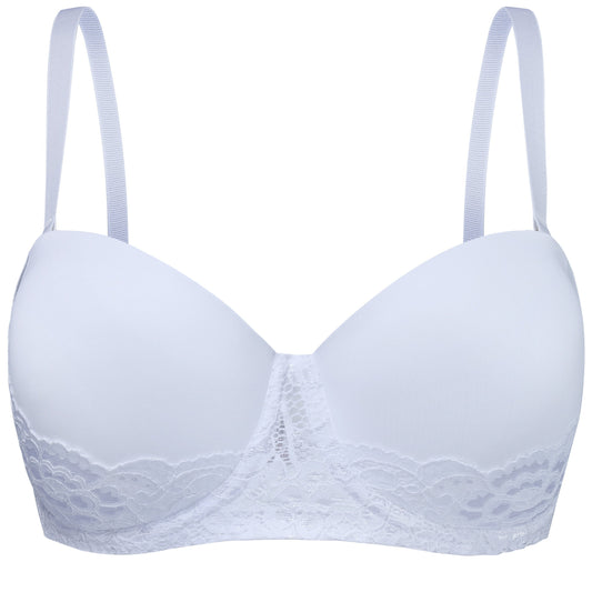  Contrast Lace Molded Cup Bralette With Removable Straps
