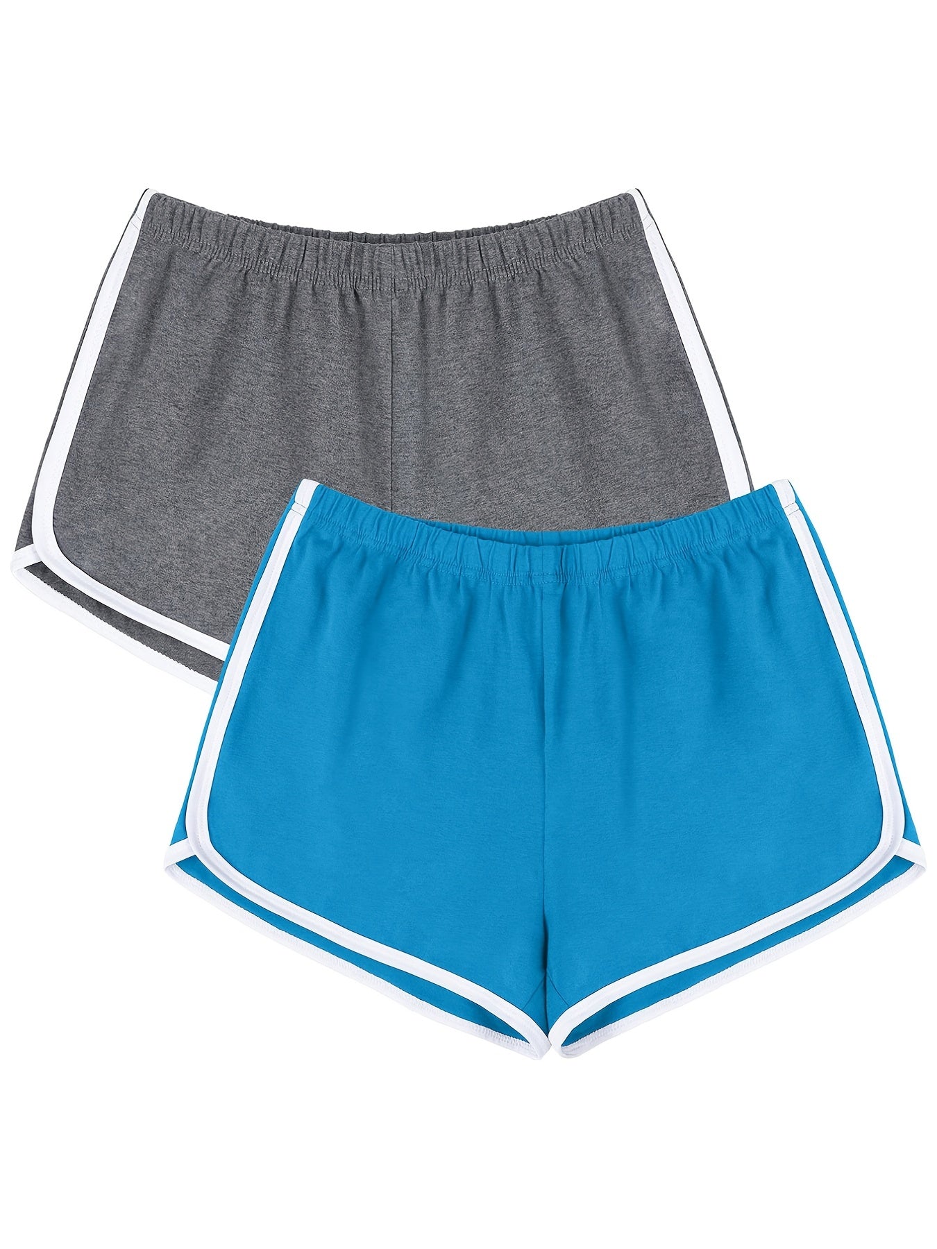 Women's Solid High Waist Track Shorts Set