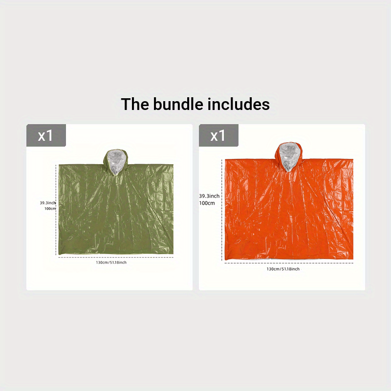 Emergency Rain Poncho Space Blanket