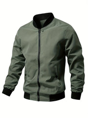 Men's Casual Zip up Regular Fit Jacket Lightweight Baseball Jacket