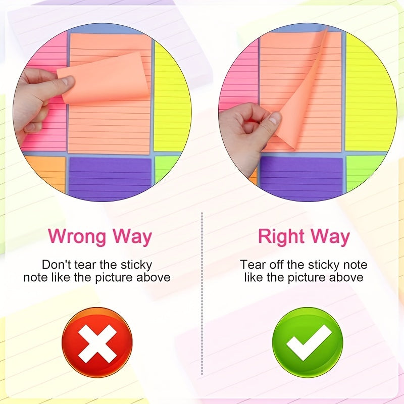 Fluorescent Mini Note Sticker 40 Pages Horizontal Line Book