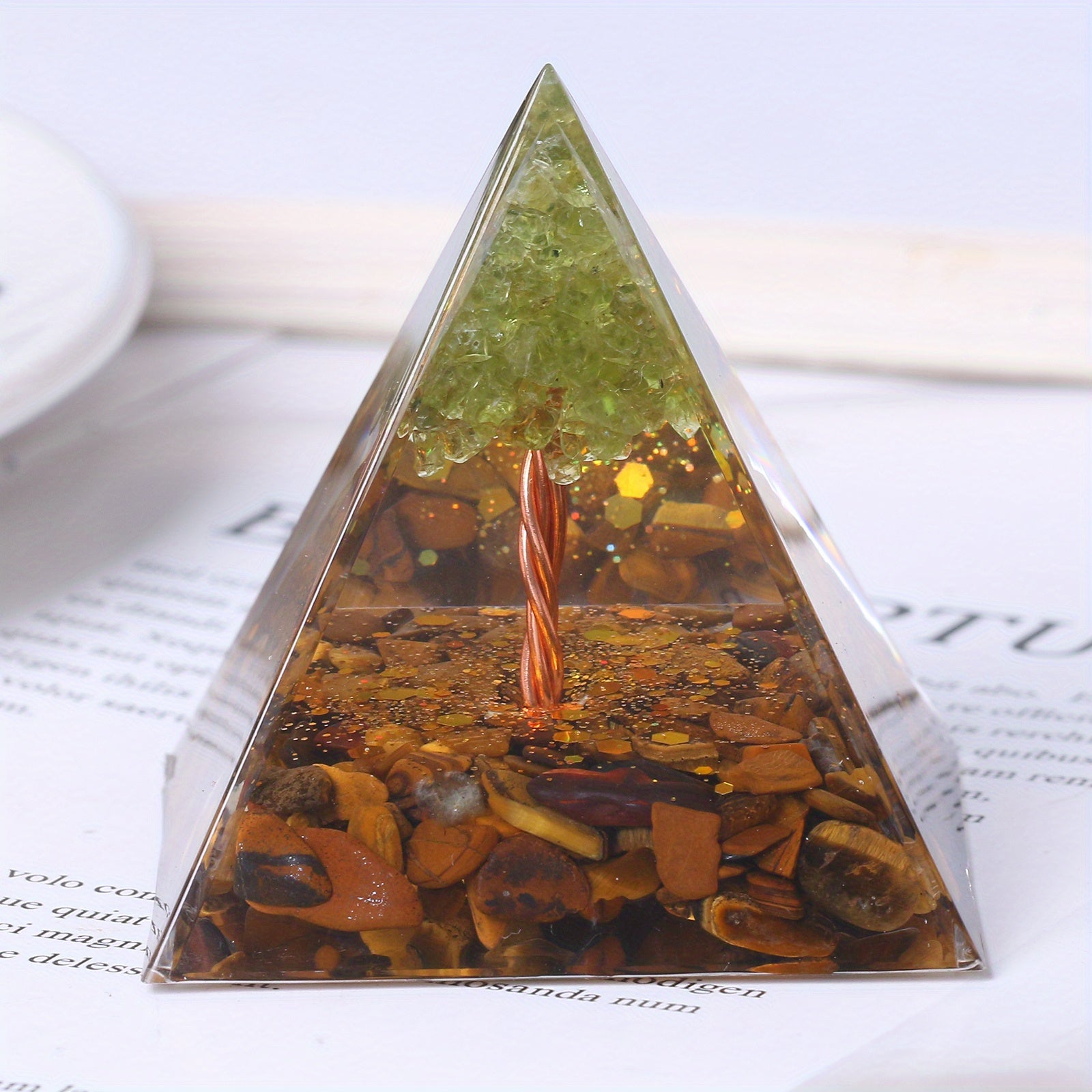 Orgone Crystal Tree Pyramid Energy Generator Chakra Meditation – CRAZE