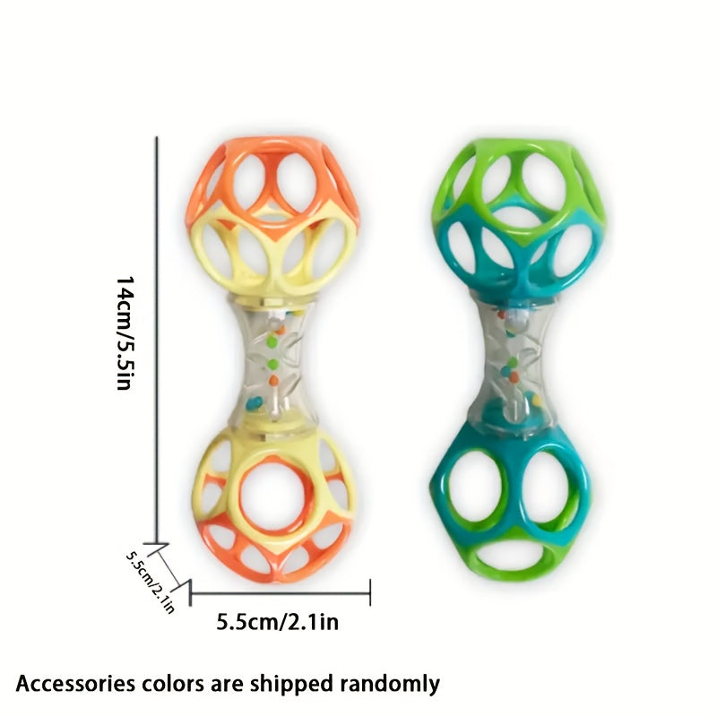 Newborn Baby Hand Rattle with Colorful Beads Gripping Exercise