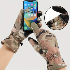 Camouflage Thickened Warm Gloves Non slip Touch Screen Gloves Autumn Winter Outd