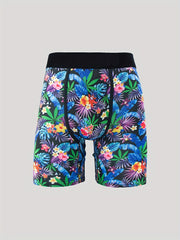 Men's Active Stretch Boxer Underwear Floral Tropical Flamingo