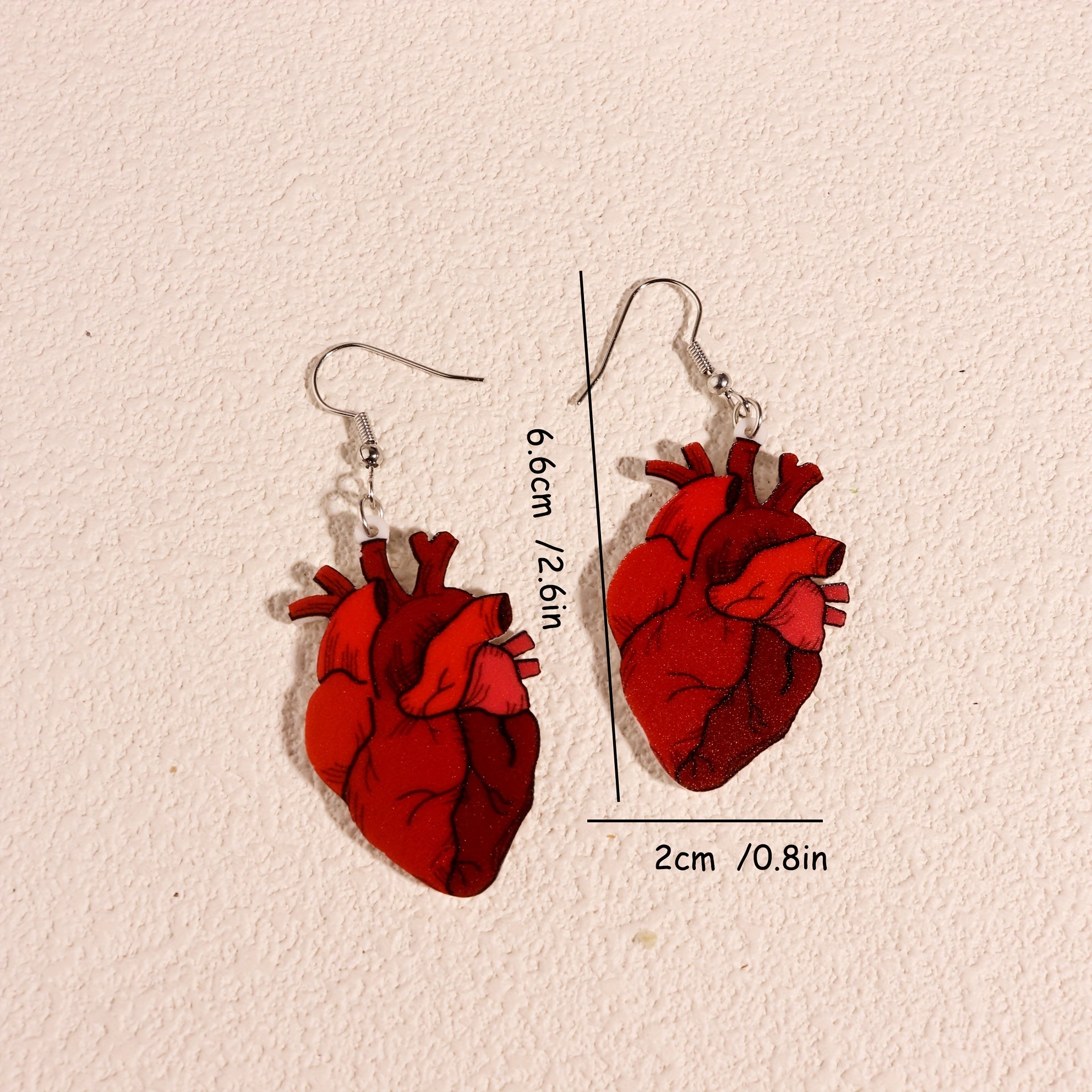 Rainbow Heart Hip Hop Style Earrings
