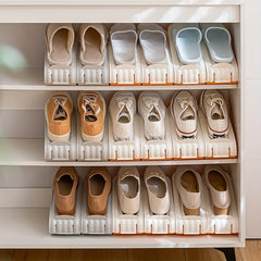 Adjustable Shoe Slot Organizer Plastic Shoe Rack Double Layer