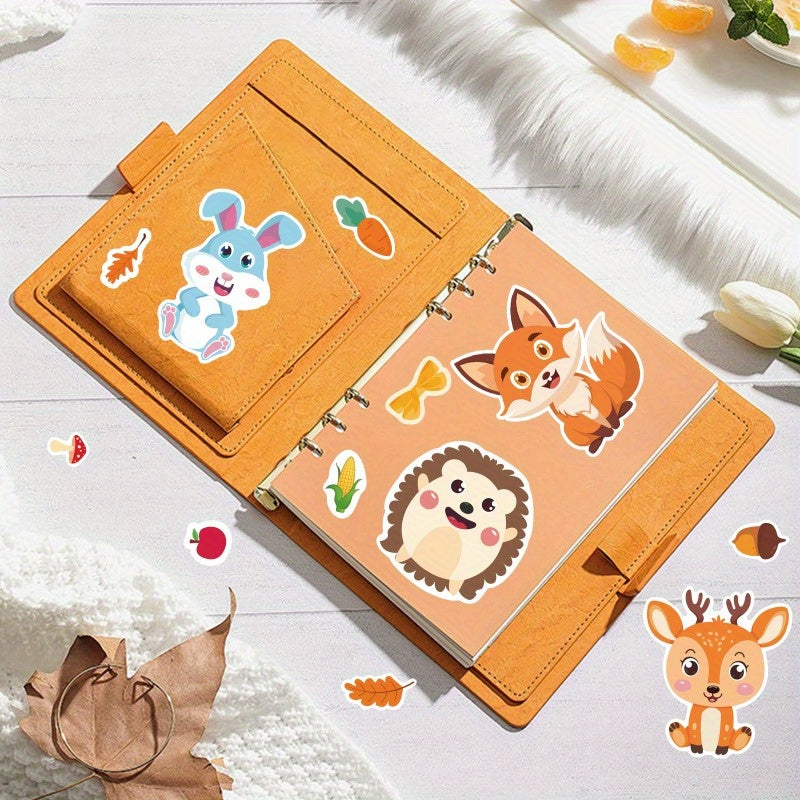 Animal Adhesive Decals - 8/16 Pack - Bunny, Owl, Hedgehog, Elk, Squirrel