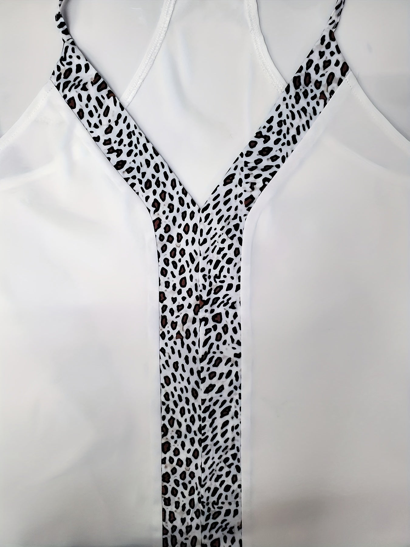 Leopard Print Cami Top V Neck Sleeveless Summer Top