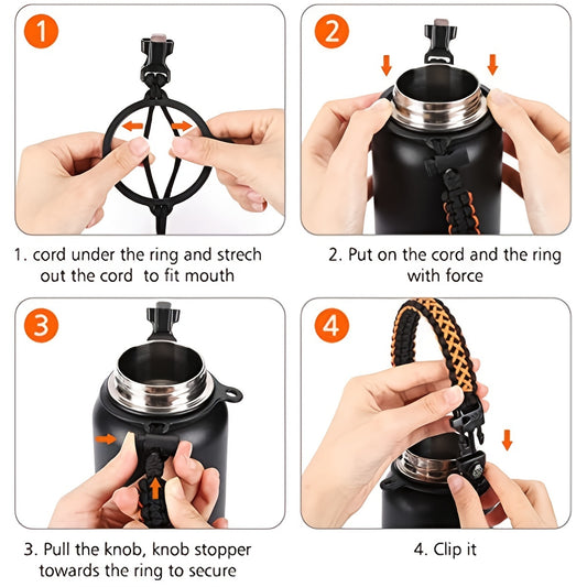 Water Bottle Handle Jumper - Fits 12oz to 64oz Bottles - Safety Ring and Lock