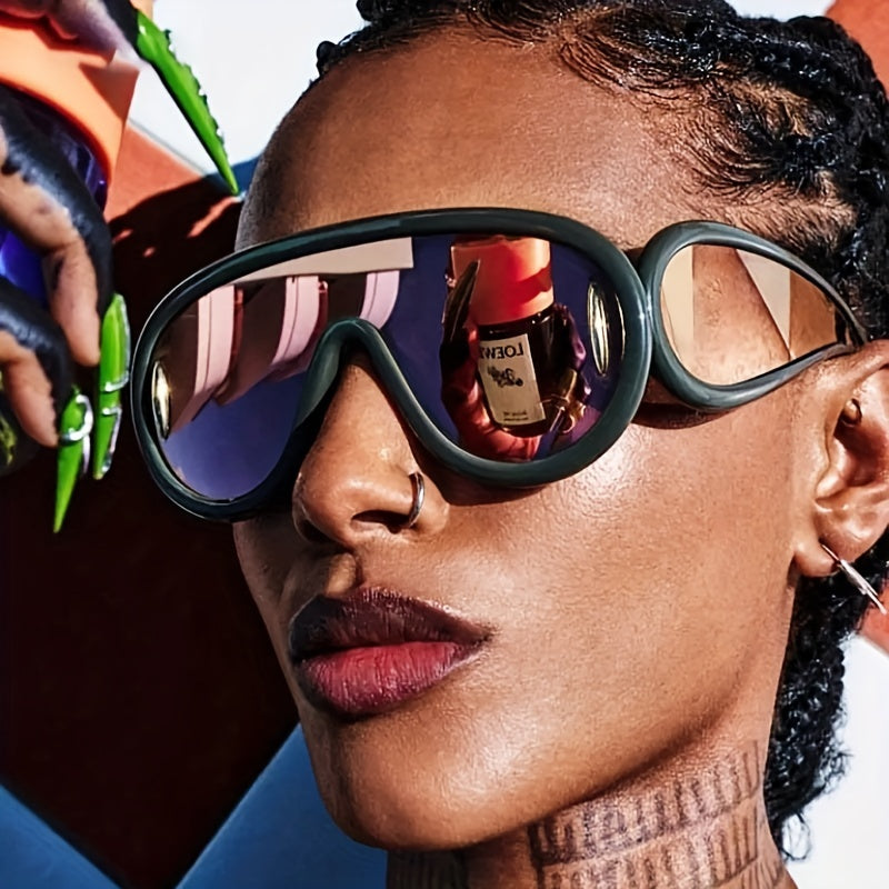Y2K Mirrored UV400 Sunglasses for Women Men