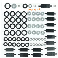 70pcs MOC Building Block Tire Set for DIY Automobile Tire Rim
