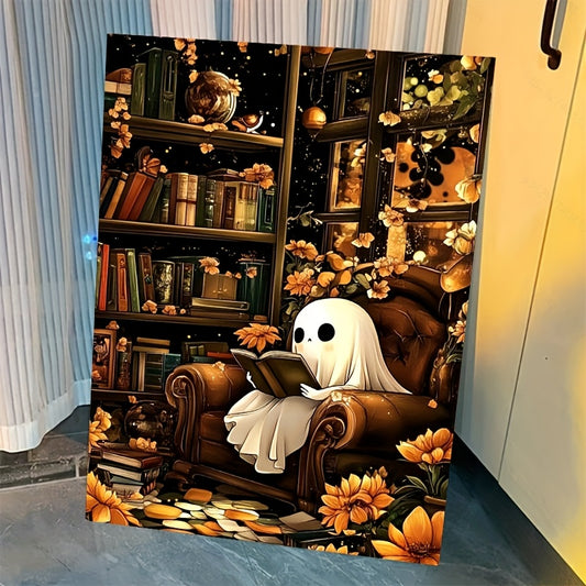 DIY Digital Painting Kit Library Scene Ghost Reading Autumn Canvas Home Decor