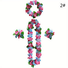 4Pcs Hawaiian Flower Leis Garland Necklace DIY Decoration Fancy Dress Party