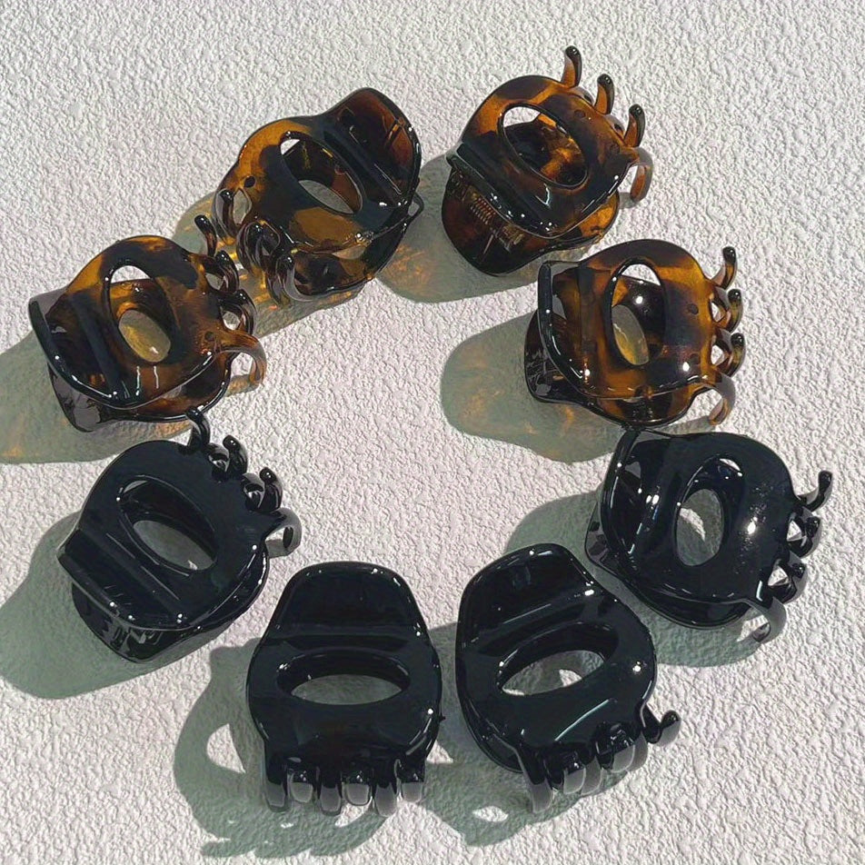 6pcs Vintage Glossy Hair Claw Non-slip Hair Accessories