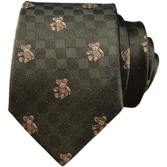 Silk Tie Cashew Nut Little Bear Wide Hand Tie