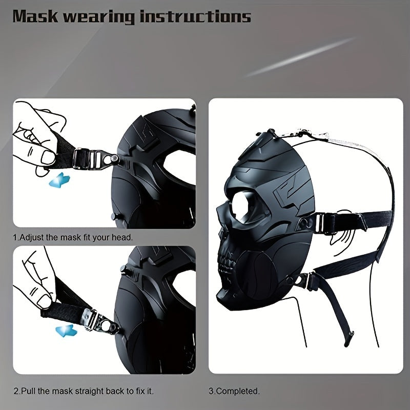 Halloween Mask Mechanical Skull Double Fan Tactical Protective Mask