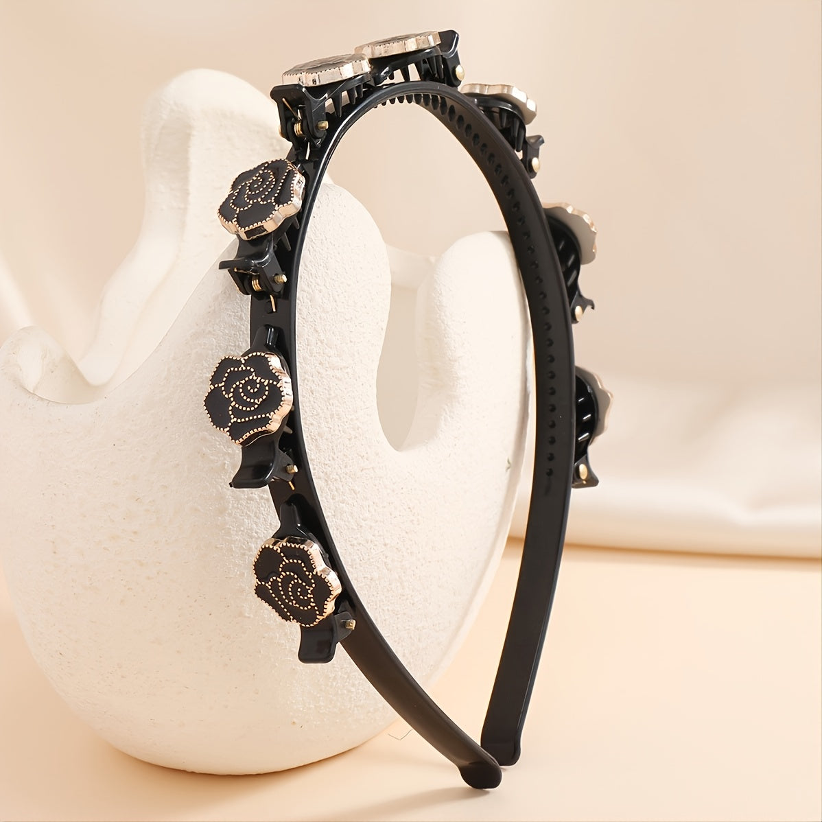 Metal Rose Headband Female Retro Flower Headband Hair Accessories