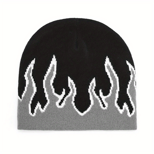 Flame Pattern Knitted Hat for Men and Women