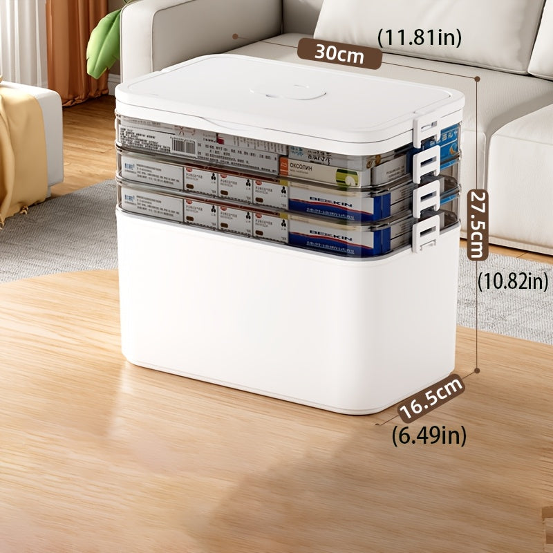 Large Capacity Medicine Organizer with Handle for Home & Travel Storage