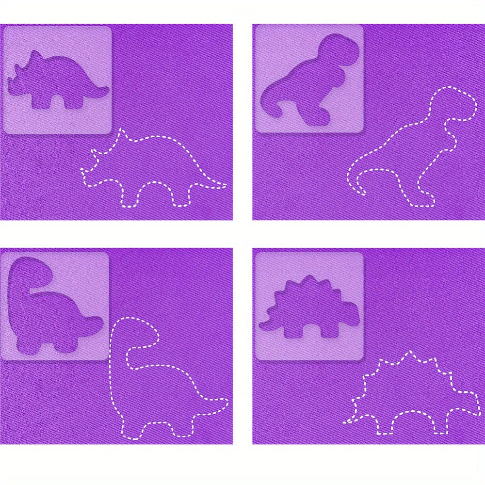 4pcs Acrylic Dinosaur Quilting Templates Set Sewing Tools Kit