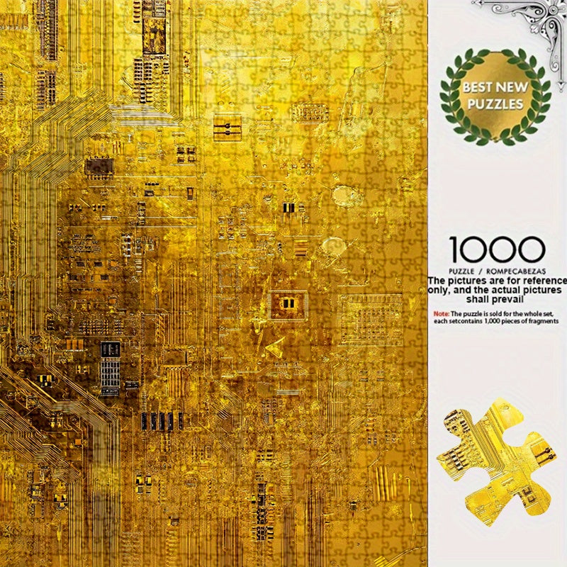 1000pcs DIY Puzzle Klimt Inspired Golden Circuit 50 04x70 Thick & Durable Paper