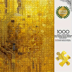 1000pcs DIY Puzzle Klimt Inspired Golden Circuit 50 04x70 Thick & Durable Paper