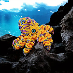 3D Printed Octopus Decor Vibrant ABS Mini Statue for Home Office