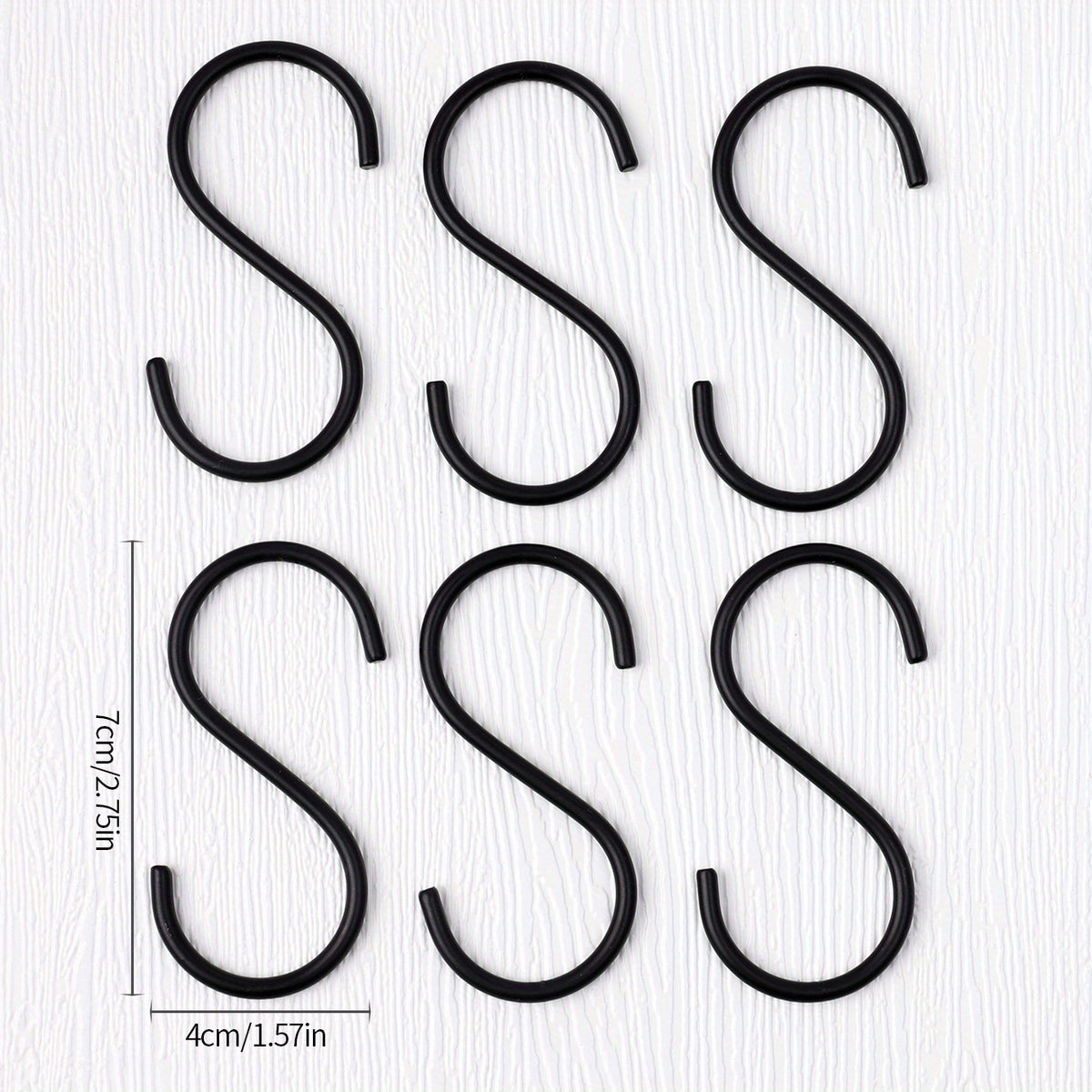 6Pcs S Hooks Heavy Duty Non Slip Metal Hanger Hooks