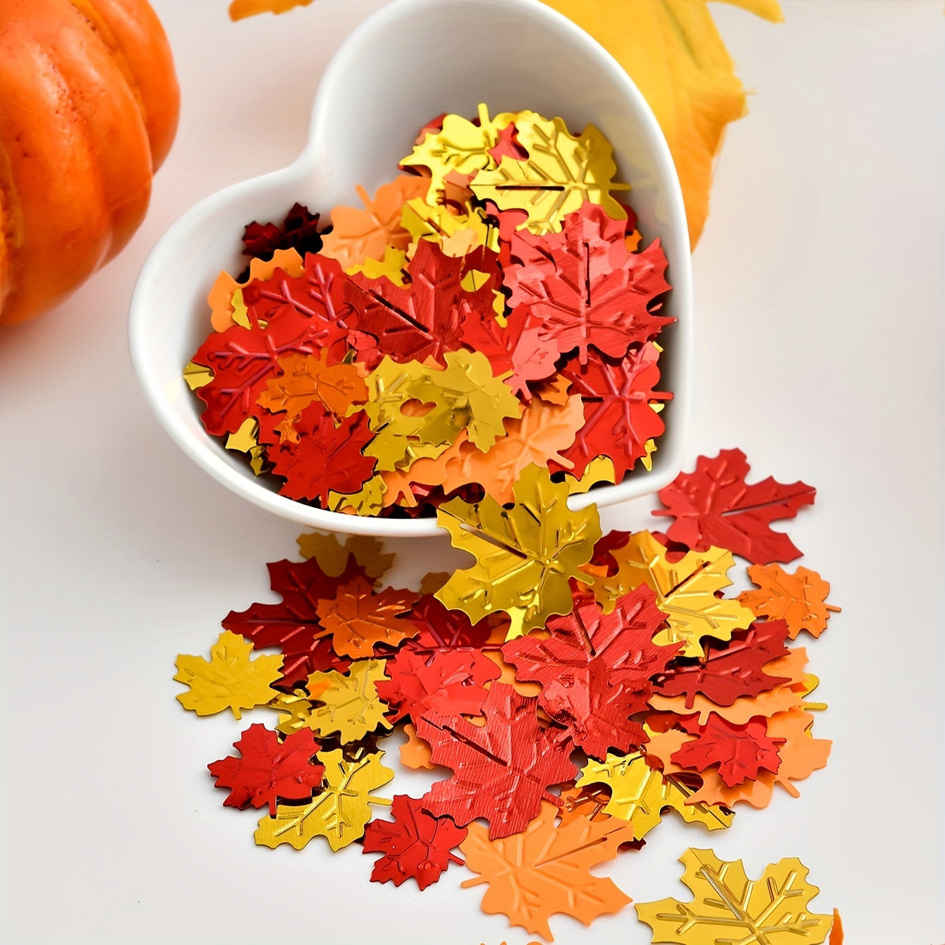 Maple Leaf Decoration Confetti, Autumn Fall Holiday Party Table Scatter Decor