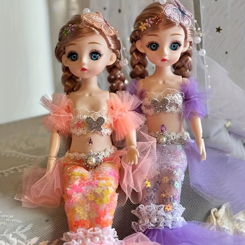Mermaid Princess Doll - Poseable Silicone Doll for Pretend Play